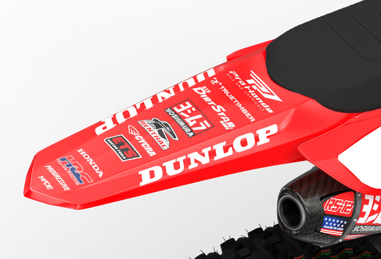 CRF Honda Factory 2027 design with big Honda logo on sides, premium graphics from madestickers.com Red#color_red