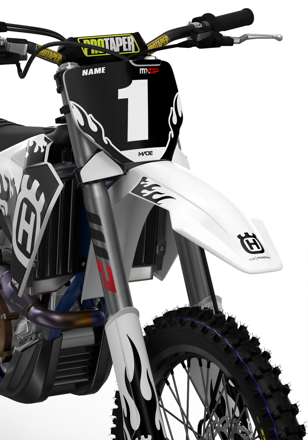 Husqvarna TC FC 3D render Flame graphics from madestickers.com Black#color_black