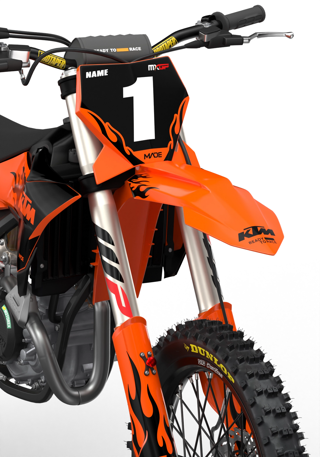 KTM SXF 3D Render design Flame graphics from madestickers.com Black#color_black