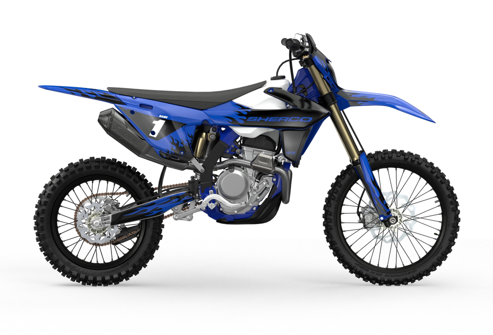 Sherco Enduro premium graphics with flame element from madestickers.com Black#color_black