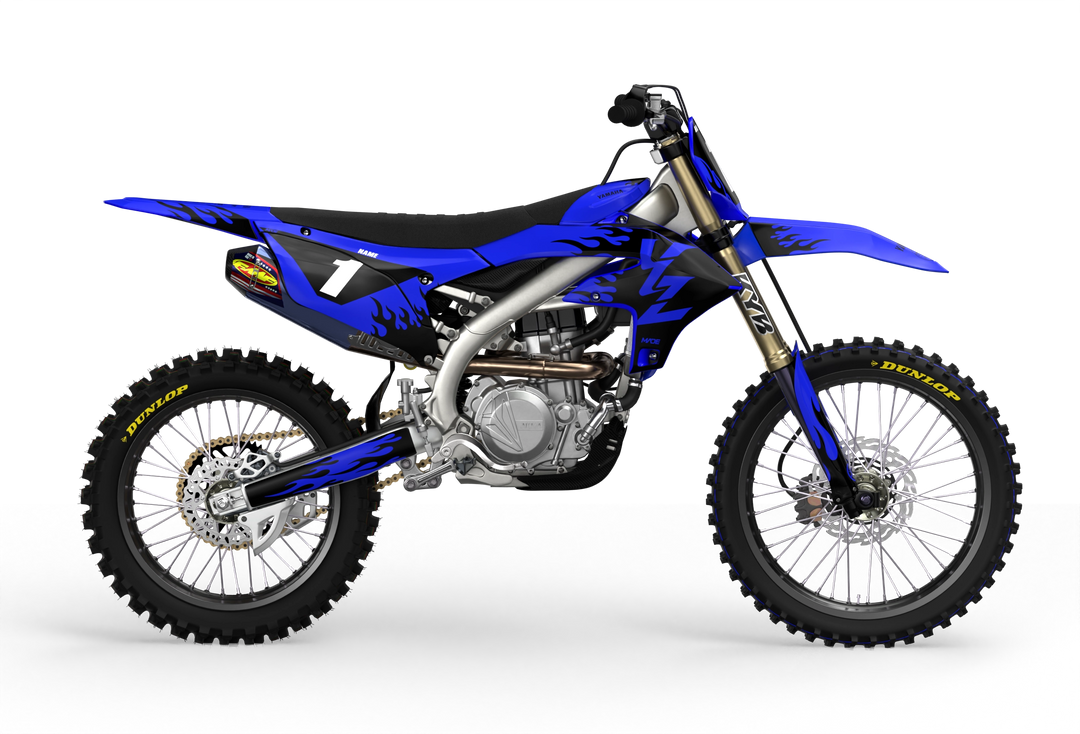 Yamaha YZF 3D Render design Flames graphics from madestickers.com Black#color_black