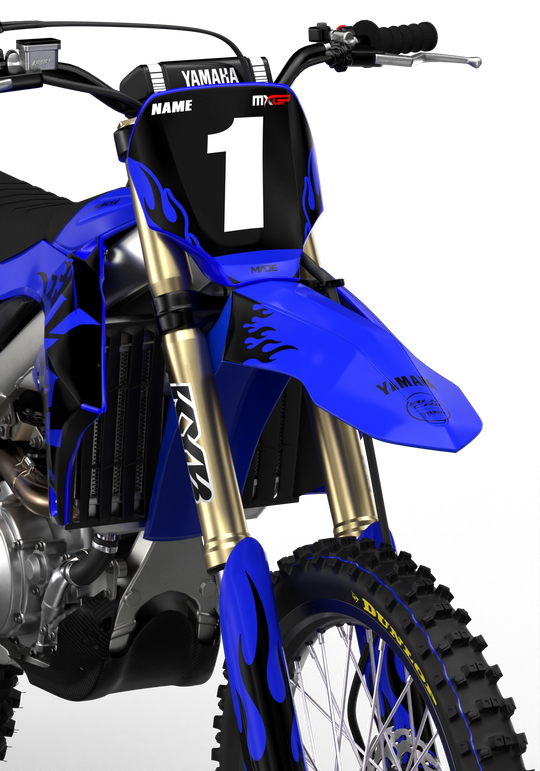 Yamaha YZF 3D Render design Flames graphics from madestickers.com Black#color_black