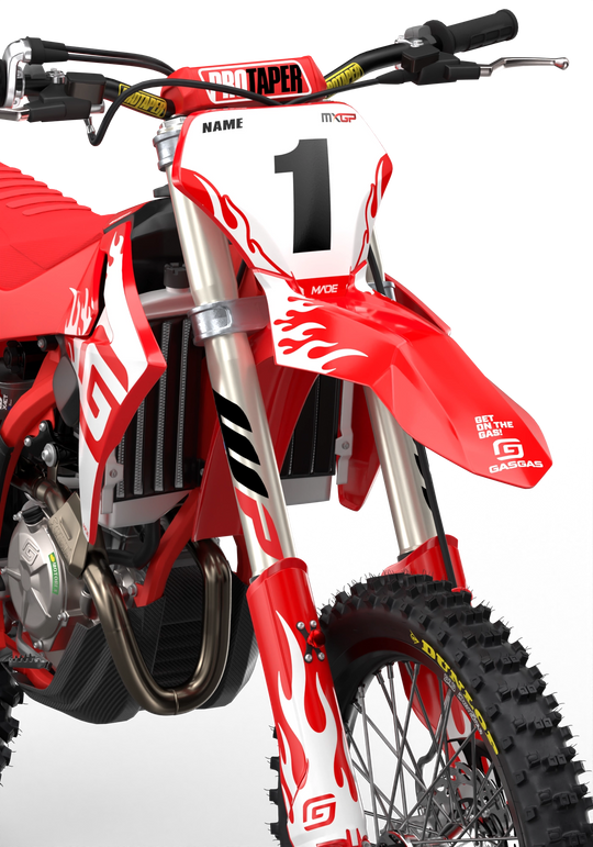GasGas MC 3D render Flame graphics from madestickers.com White#color_white