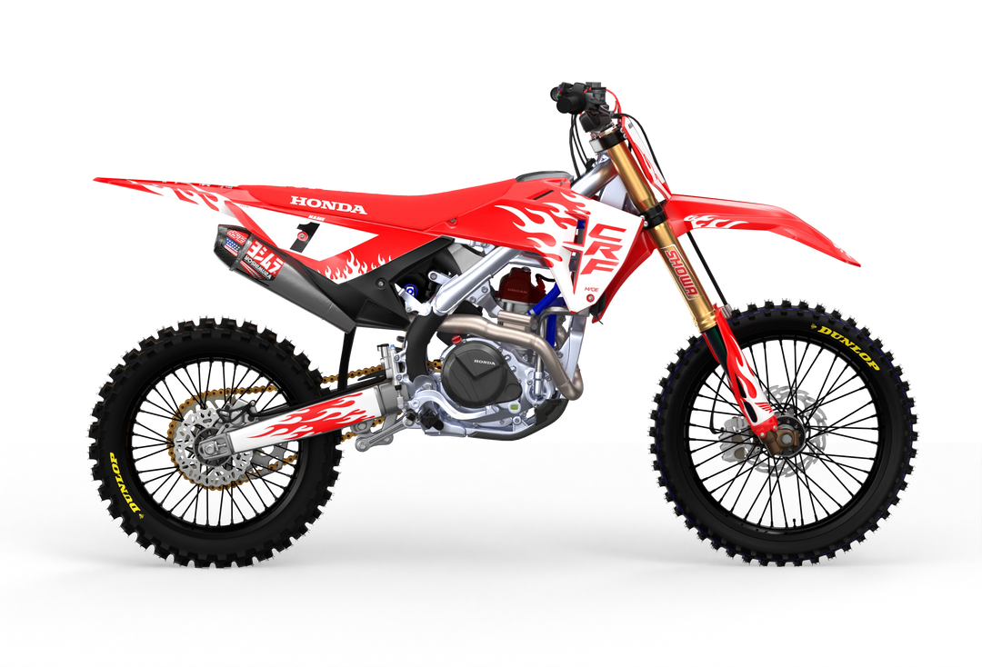 Honda CRF 3D render Flame graphics from madestickers.com White#color_white