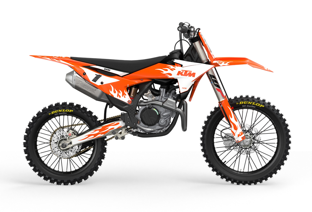 KTM SXF 3D Render design Flame graphics from madestickers.com White#color_white
