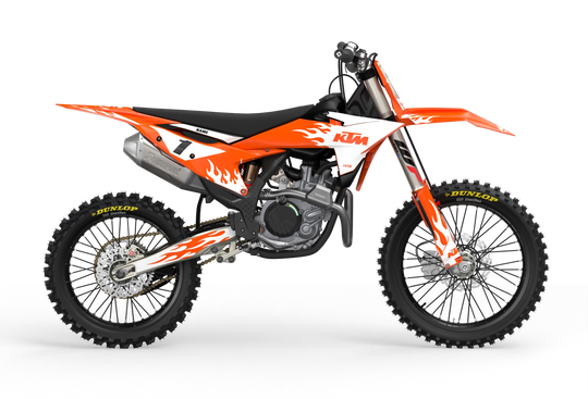 KTM SXF 3D Render design Flame graphics from madestickers.com White#color_white