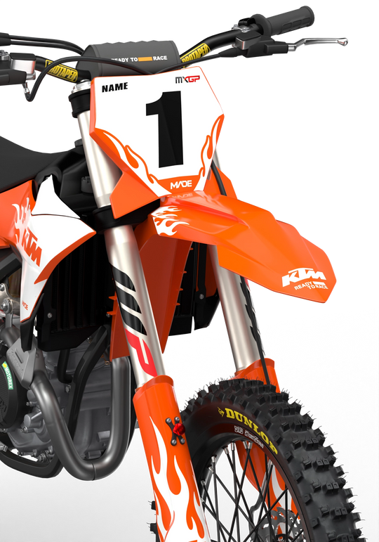 KTM SXF 3D Render design Flame graphics from madestickers.com White#color_white