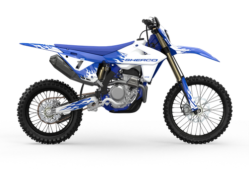 Sherco Enduro premium graphics with flame element from madestickers.com White#color_white