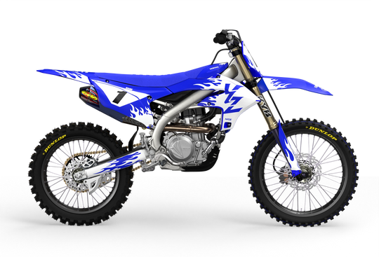 Yamaha YZF 3D Render design Flames graphics from madestickers.com White#color_white