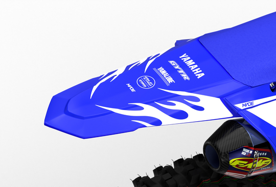 Yamaha YZF 3D Render design Flames graphics from madestickers.com White#color_white