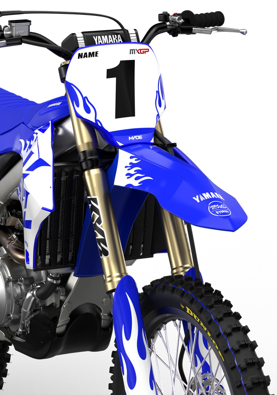Yamaha YZF 3D Render design Flames graphics from madestickers.com White#color_white