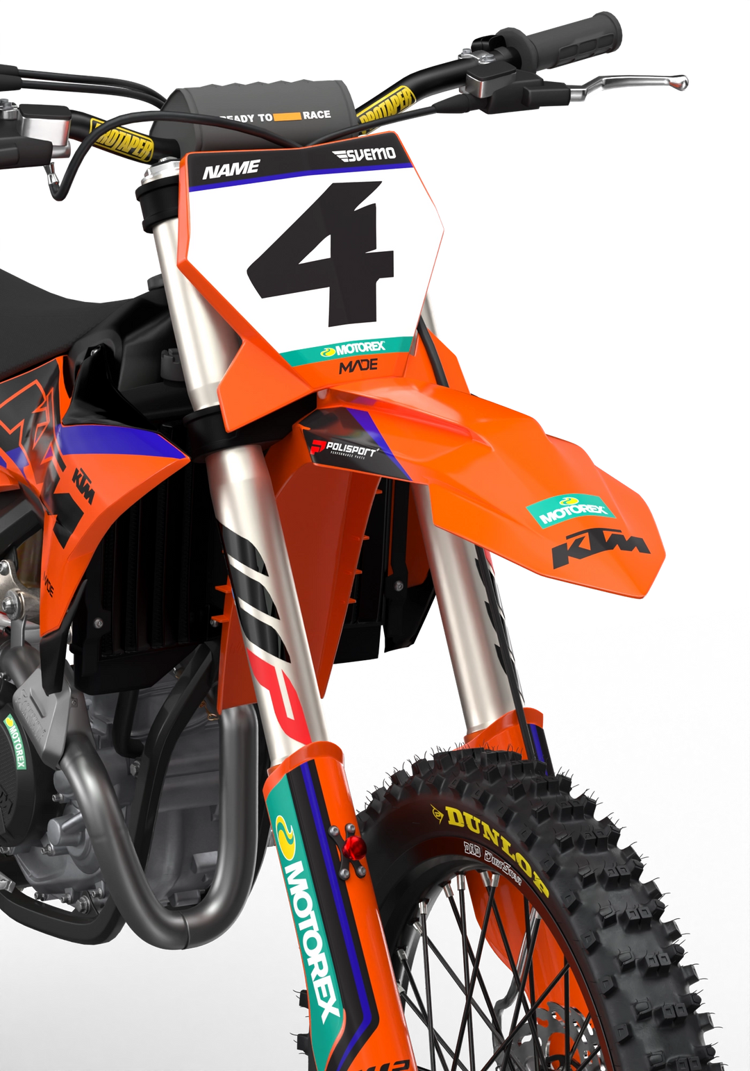 KTM SX SXF Motocross dirt bike premium graphics with big KTM logo and lines on sides from madestickers.com Blue#color_blue