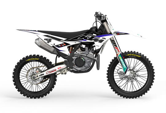 KTM SX SXF Motocross dirt bike premium graphics with big KTM logo and lines on sides from madestickers.com Blue#Color_blue