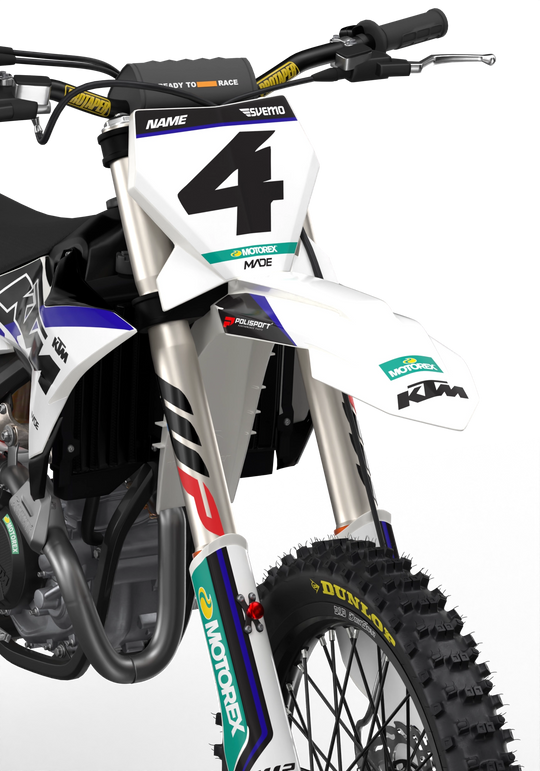 KTM SX SXF Motocross dirt bike premium graphics with big KTM logo and lines on sides from madestickers.com Blue#Color_blue