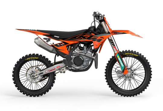 KTM SX SXF Motocross dirt bike premium graphics with big KTM logo and lines on sides from madestickers.com Grey#color_grey