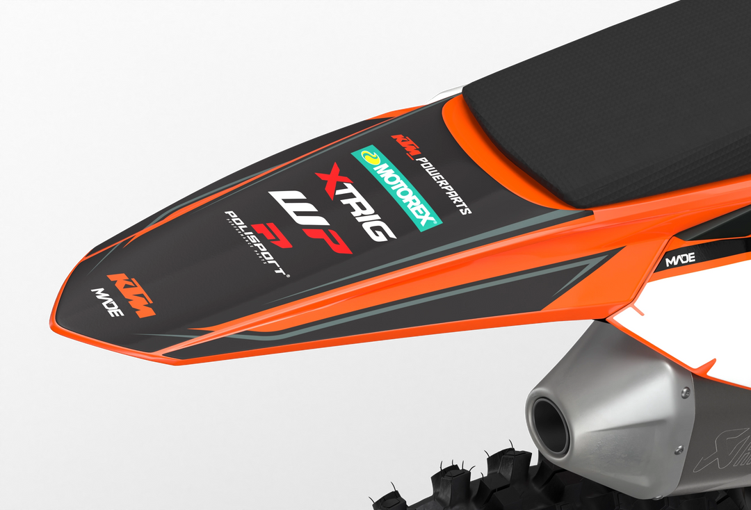 KTM SX SXF Motocross dirt bike premium graphics with big KTM logo and lines on sides from madestickers.com Grey#color_grey