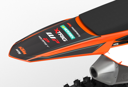 KTM SX SXF Motocross dirt bike premium graphics with big KTM logo and lines on sides from madestickers.com Grey#color_grey