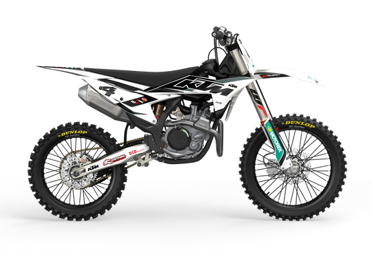 KTM SX SXF Motocross dirt bike premium graphics with big KTM logo and lines on sides from madestickers.com Grey#color_grey