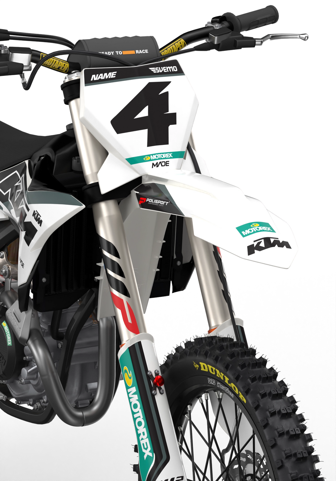 KTM SX SXF Motocross dirt bike premium graphics with big KTM logo and lines on sides from madestickers.com Grey#color_grey