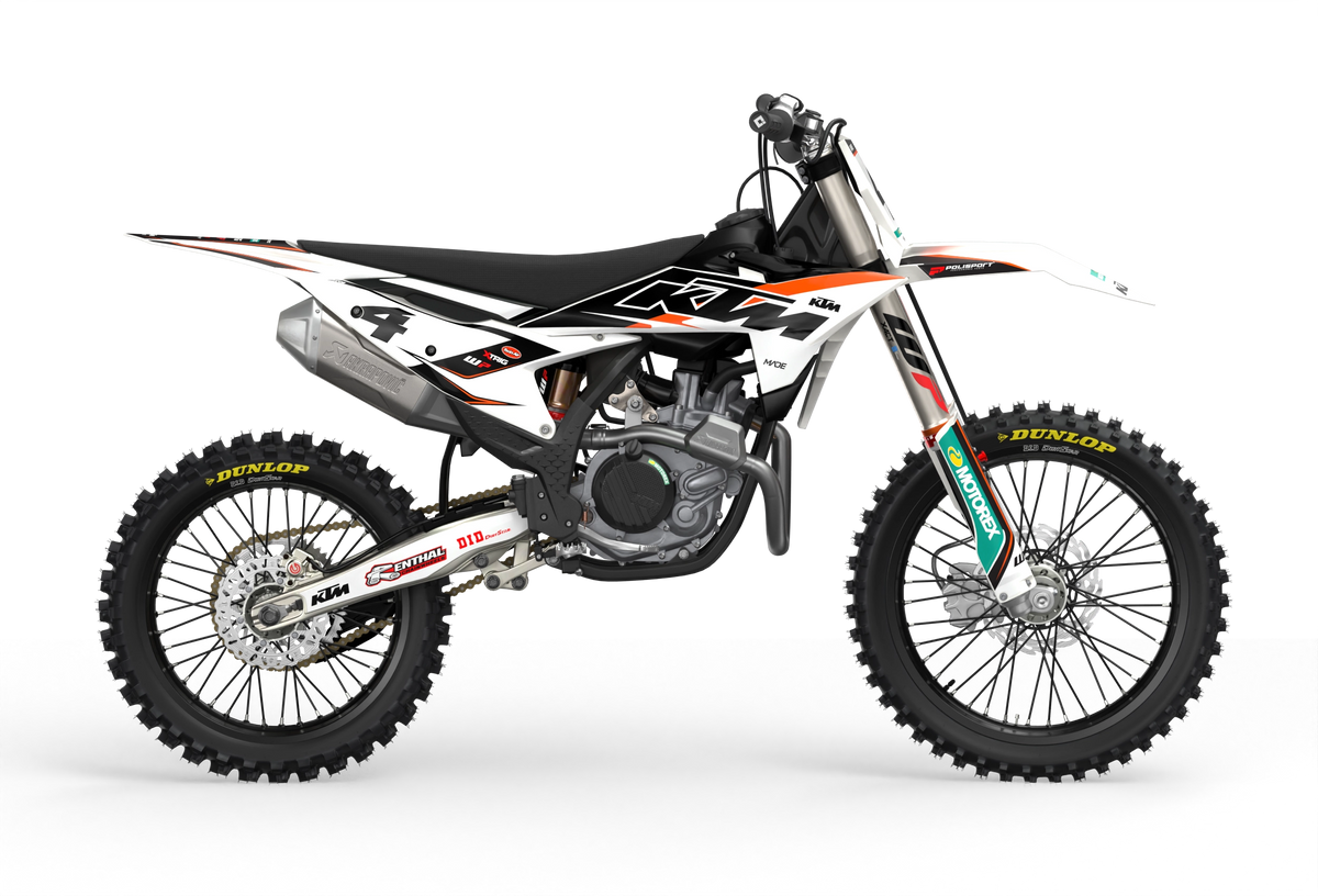 KTM SX SXF Motocross dirt bike premium graphics with big KTM logo and lines on sides from madestickers.com Orange#color_orange