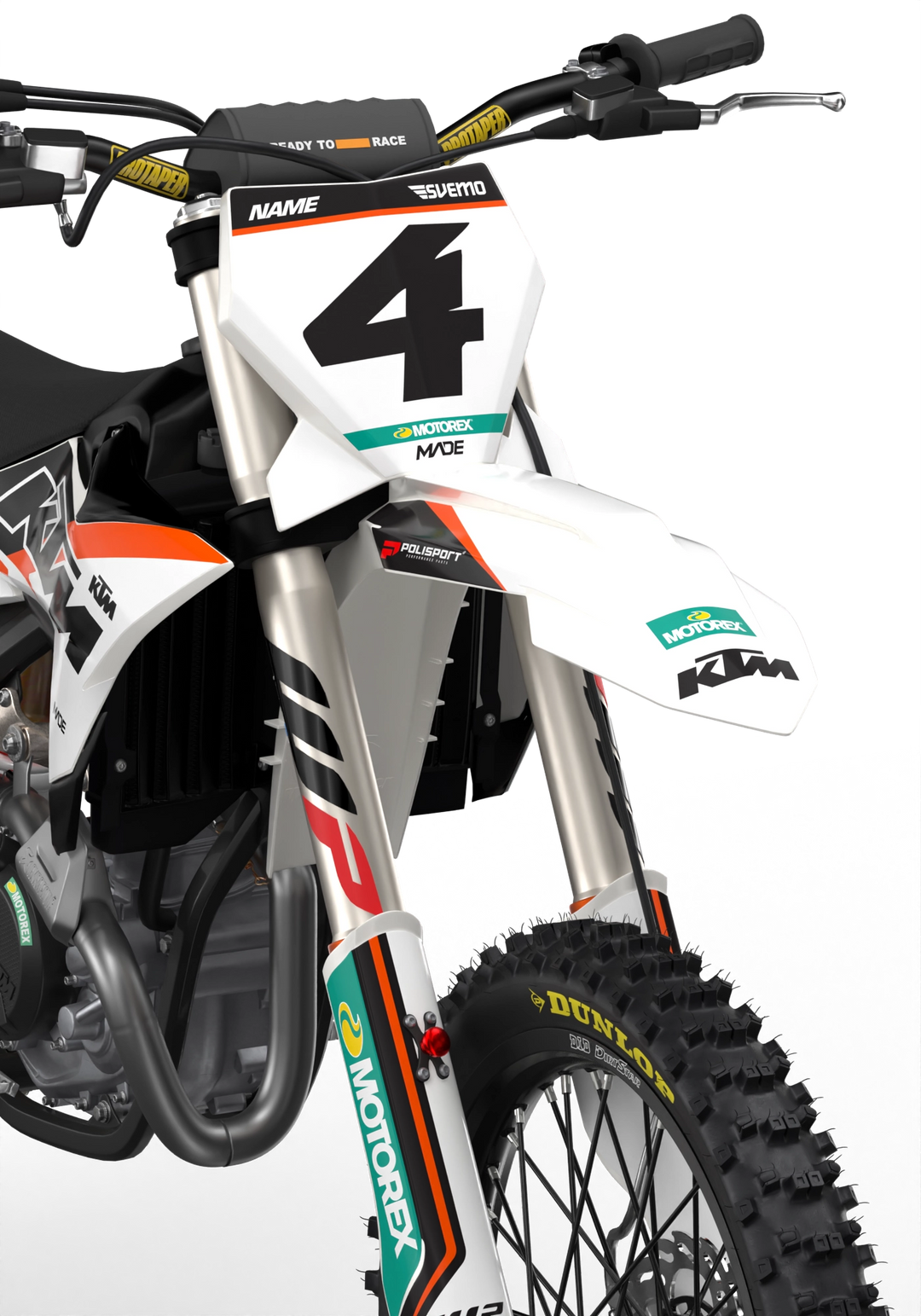 KTM SX SXF Motocross dirt bike premium graphics with big KTM logo and lines on sides from madestickers.com Orange#color_orange