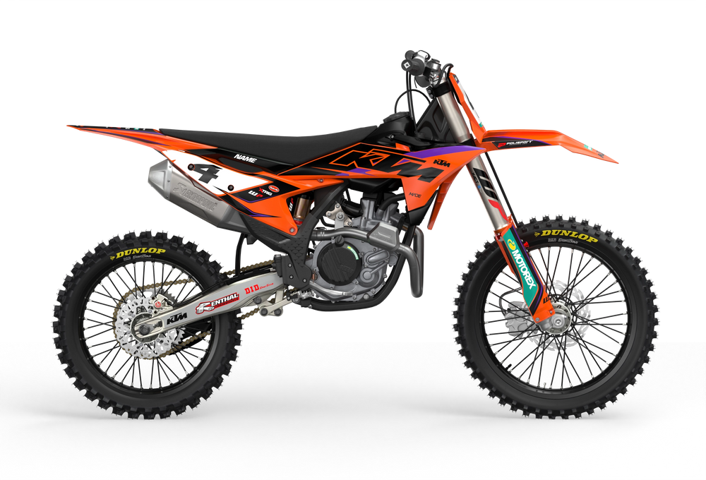KTM SX SXF Motocross dirt bike premium graphics with big KTM logo and lines on sides from madestickers.com Purple#color_purple