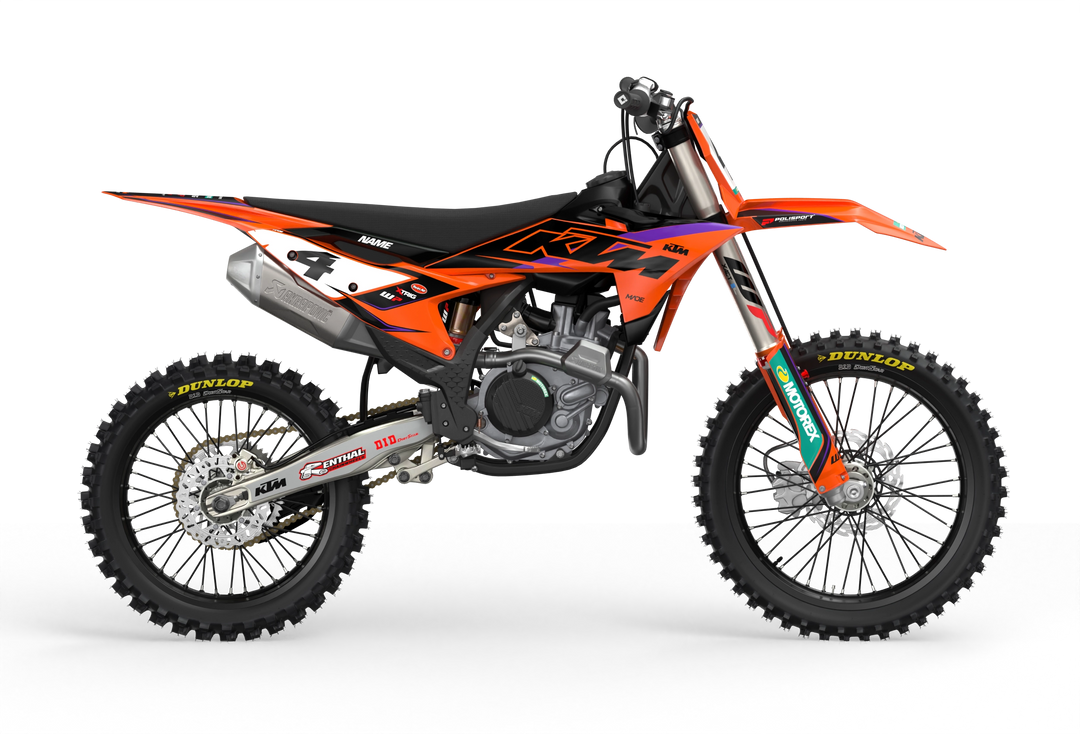 KTM SX SXF Motocross dirt bike premium graphics with big KTM logo and lines on sides from madestickers.com Purple#color_purple