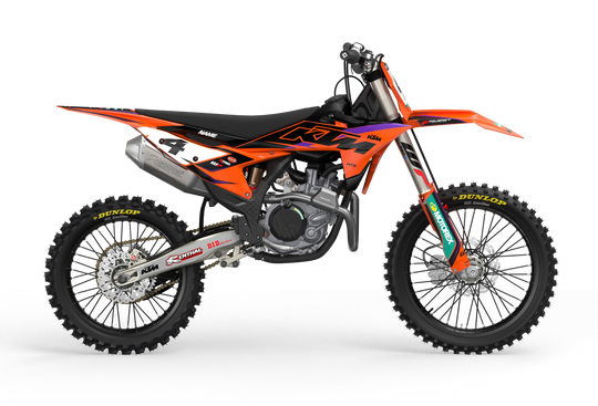 KTM SX SXF Motocross dirt bike premium graphics with big KTM logo and lines on sides from madestickers.com Purple#color_purple