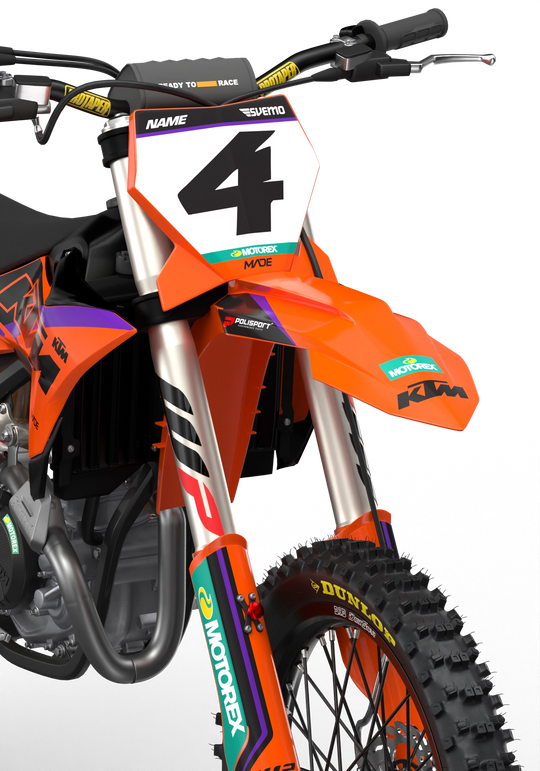 KTM SX SXF Motocross dirt bike premium graphics with big KTM logo and lines on sides from madestickers.com Purple#color_purple
