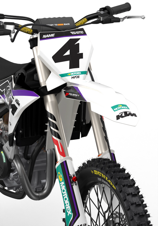 KTM SX SXF Motocross dirt bike premium graphics with big KTM logo and lines on sides from madestickers.com Purple#color_purple