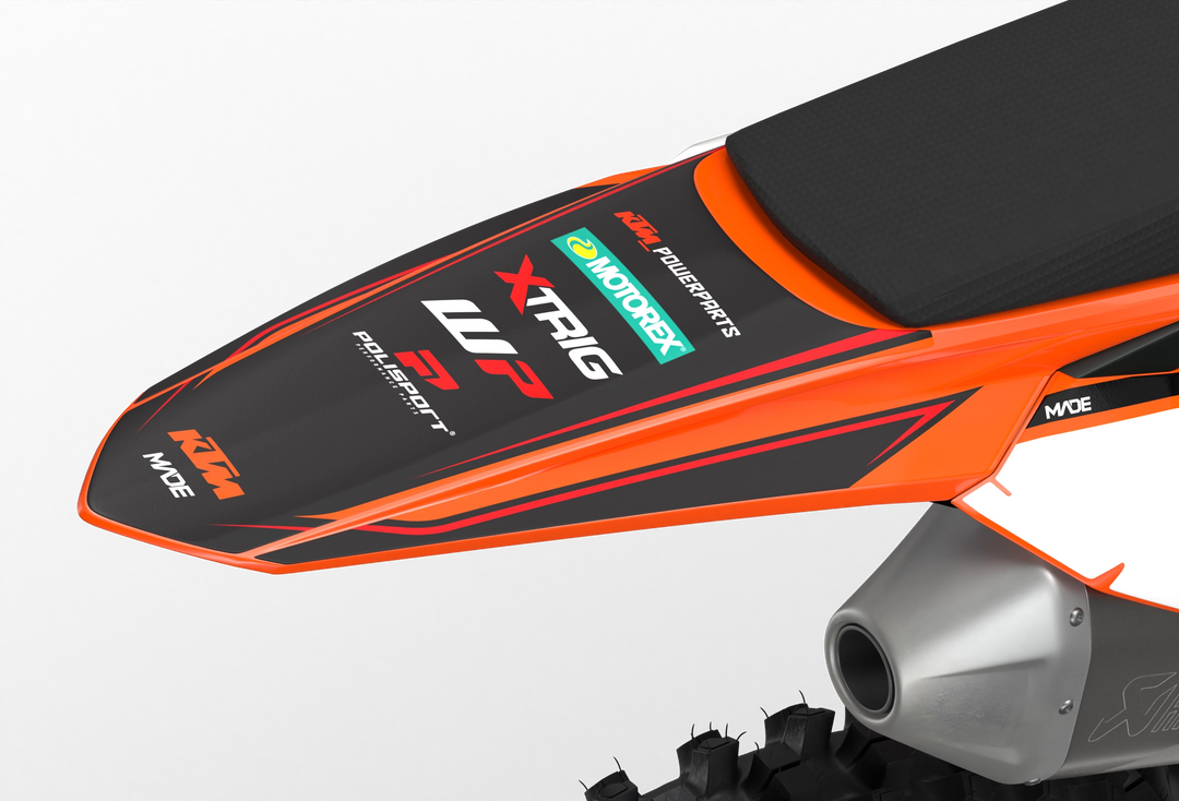 KTM SX SXF Motocross dirt bike premium graphics with big KTM logo and lines on sides from madestickers.com Red#color_red