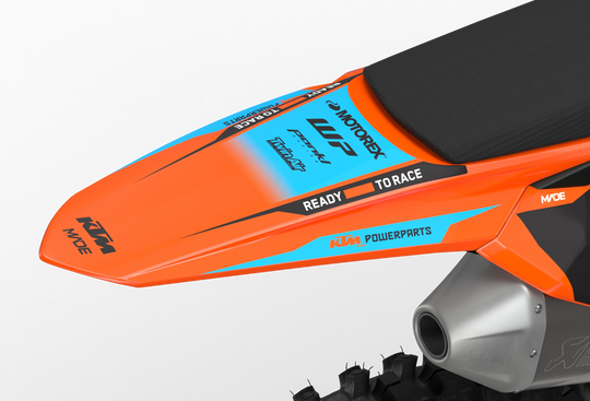 KTM SX SXF Premium graphic kit with orange base and KTM logo on sides from madestickers.com LightBlue#color_lightblue