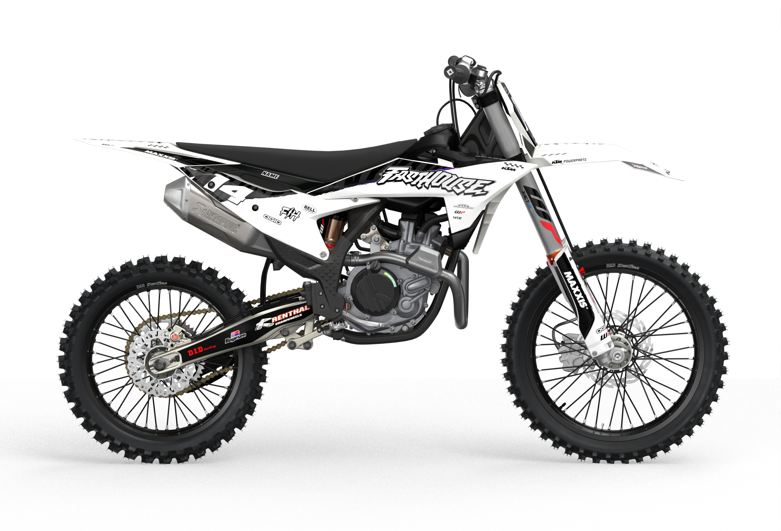 KTM SXF EXC Fasthouse Graphics for motocross dirt bikes from madestickers.com White#color_white