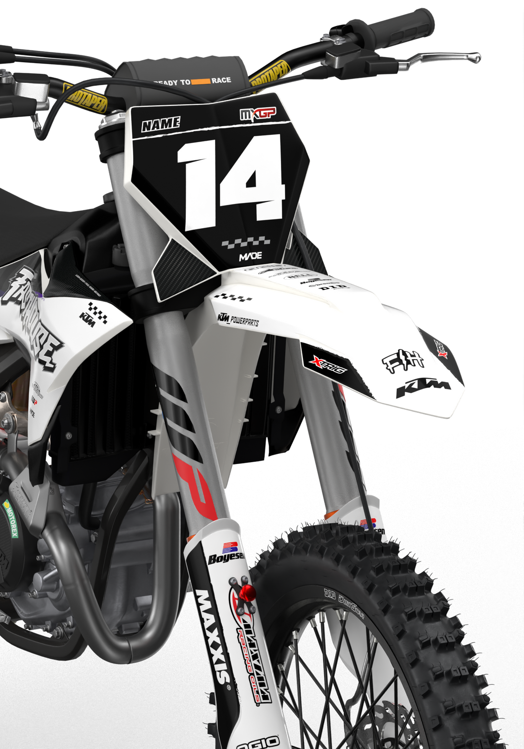 KTM SXF EXC Fasthouse Graphics for motocross dirt bikes from madestickers.com White#color_white