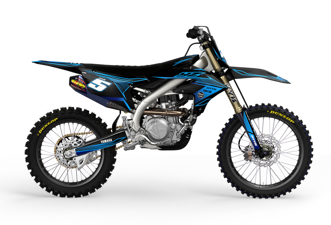 Yamaha YZ YZF Line graphics with big logo on sides, premium stickers from madestickers.com Black#color_black