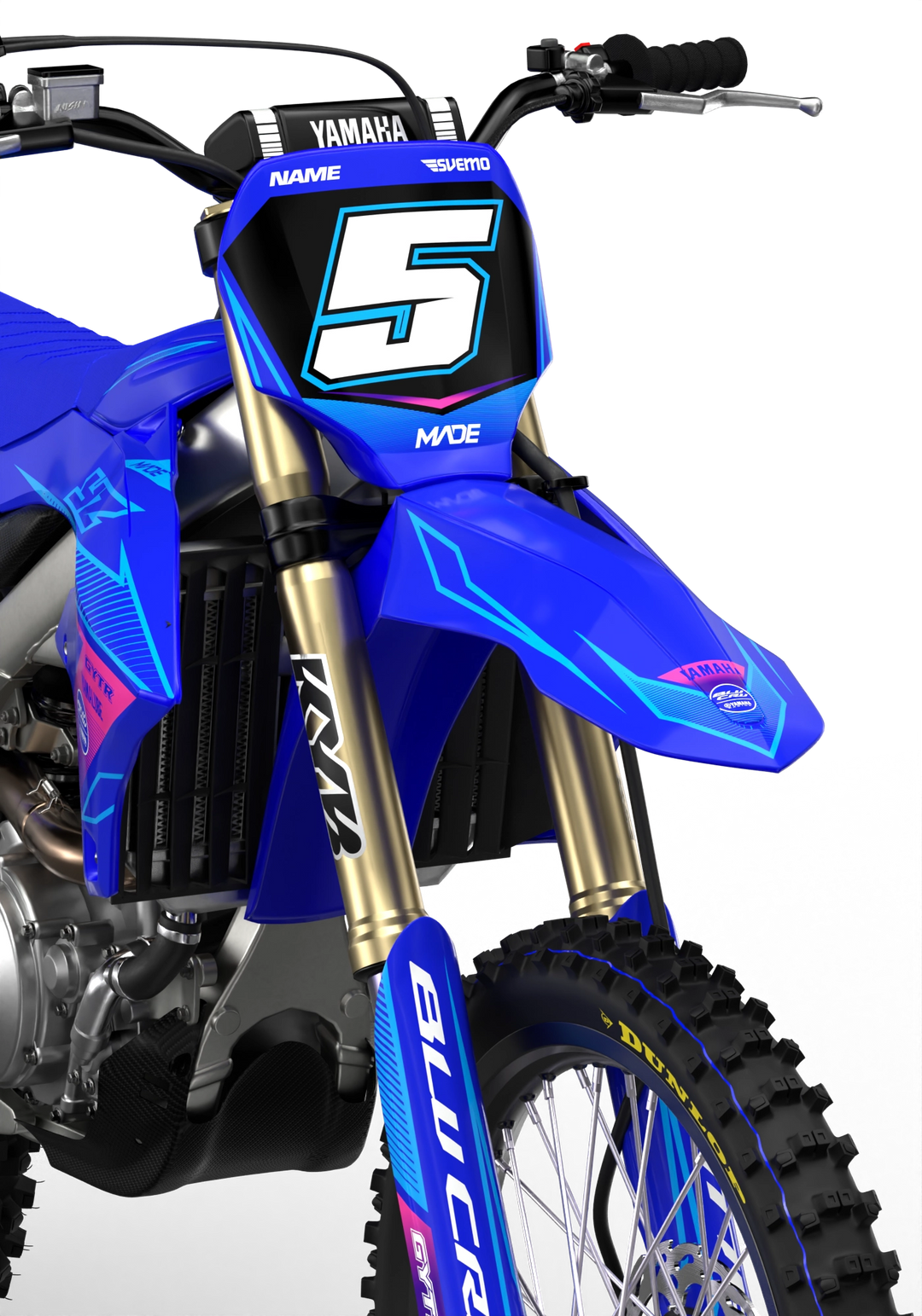 Yamaha YZ YZF Line graphics with big logo on sides, premium stickers from madestickers.com LightBluePink#color_lightbluepink