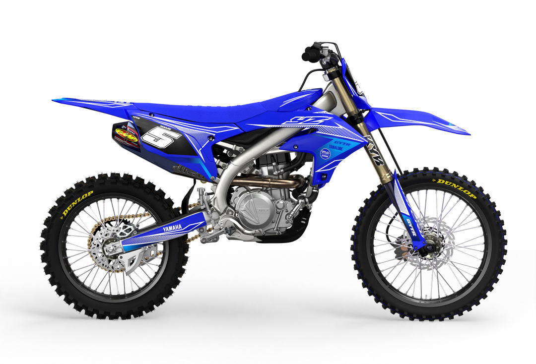 Yamaha YZ YZF Line graphics with big logo on sides, premium stickers from madestickers.com WhiteBlue#color_whiteblue