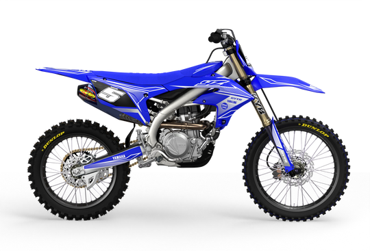 Yamaha YZ YZF Line graphics with big logo on sides, premium stickers from madestickers.com WhiteGrey#color_whitegrey