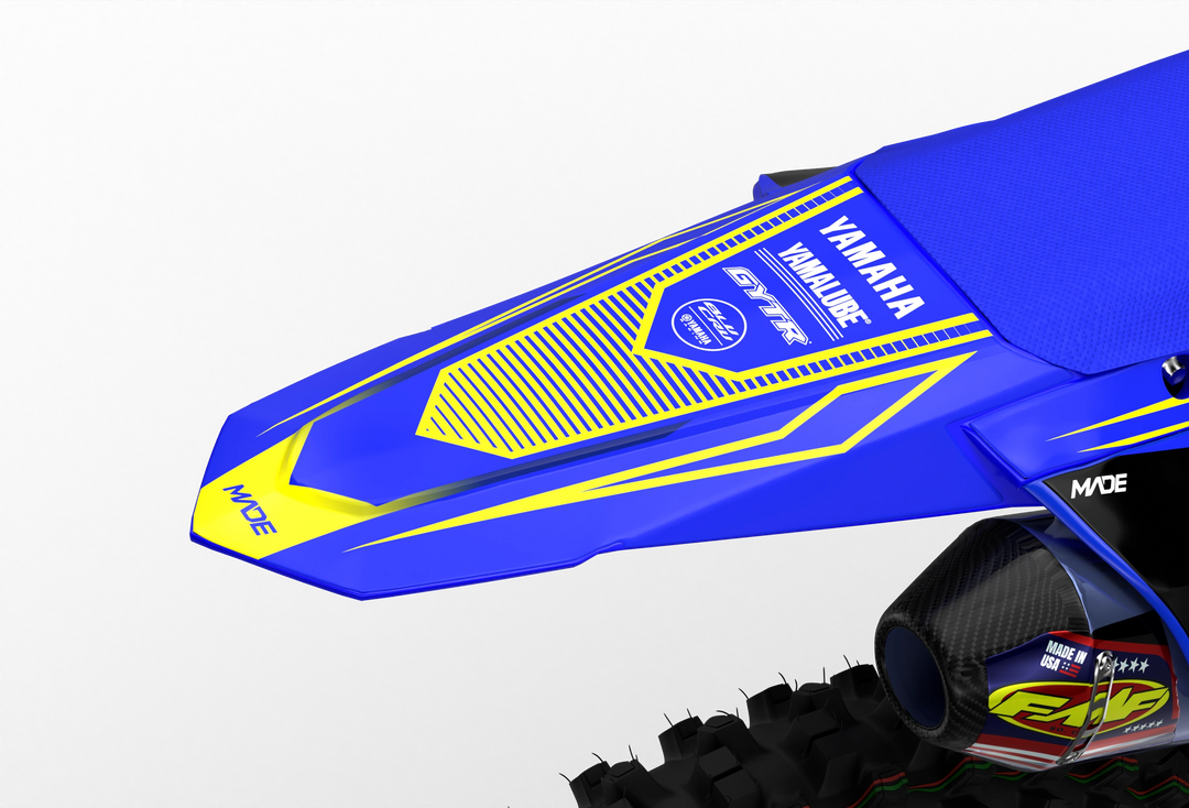Yamaha YZ YZF Line graphics with big logo on sides, premium stickers from madestickers.com YellowBlue#color_yellowblue