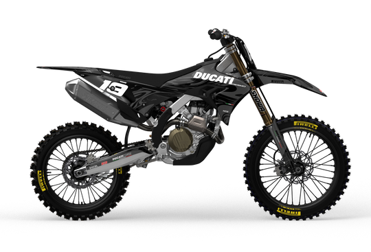 Ducati Desmo MX graphics with Liquid design pattern from madestickers.com Black#color_black
