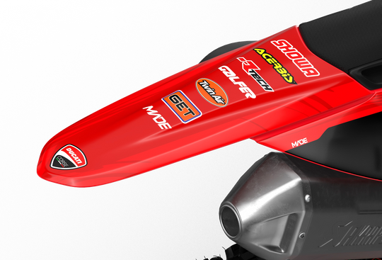 Ducati Desmo MX graphics with Liquid design pattern from madestickers.com Red#color_red