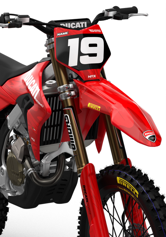 Ducati Desmo MX graphics with Liquid design pattern from madestickers.com Red#color_red