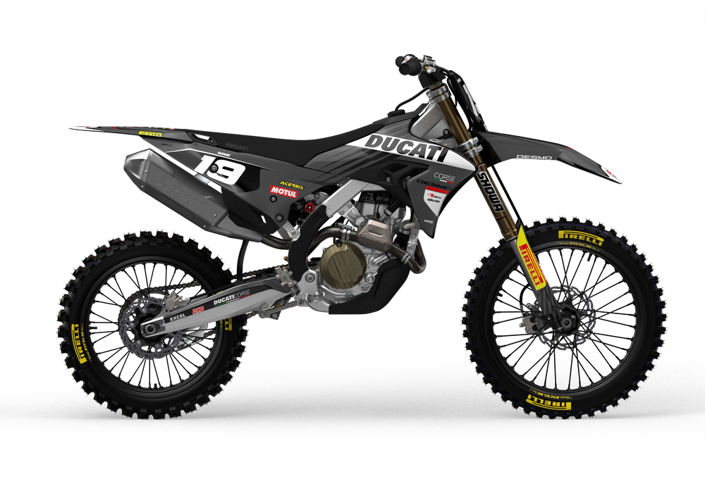 Ducati Desmo MX Lite graphics with simple design from madestickers.com Grey#color_grey