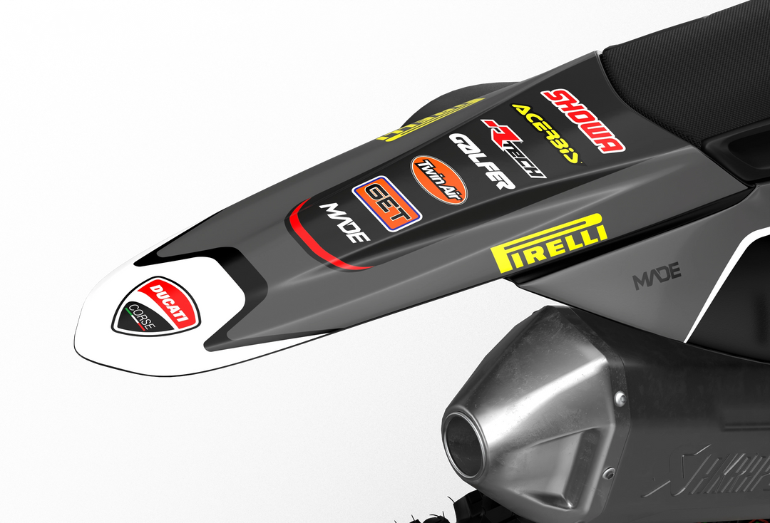 Ducati Desmo MX Lite graphics with simple design from madestickers.com Grey#color_grey