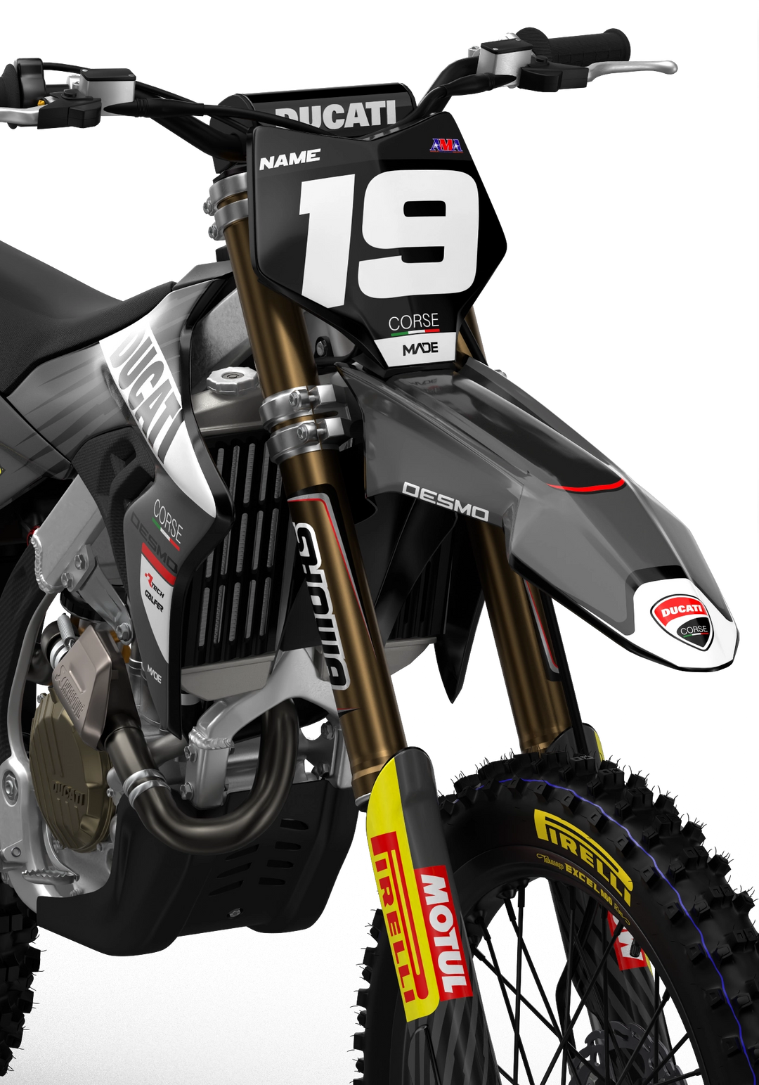 Ducati Desmo MX Lite graphics with simple design from madestickers.com Grey#color_grey