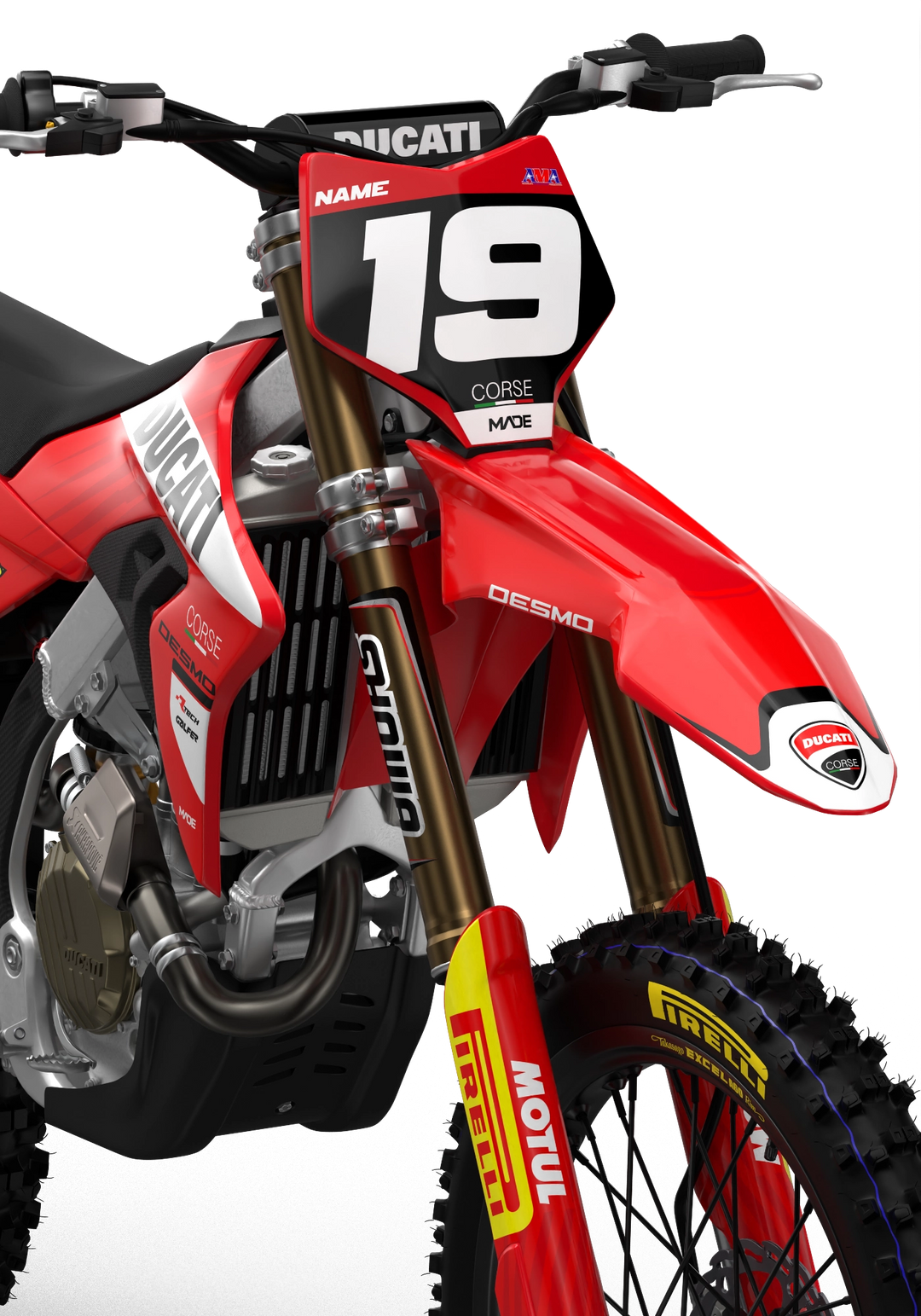 Ducati Desmo MX Lite graphics with simple design from madestickers.com Red#color_red
