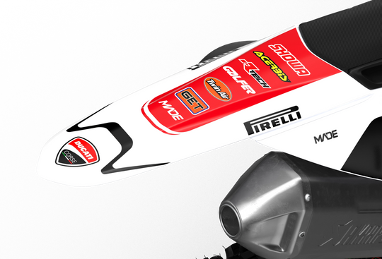 Ducati Desmo MX Lite graphics with simple design from madestickers.com White#color_white