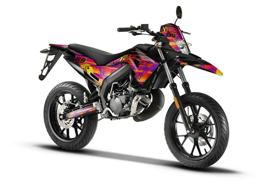 Derbi moped Graphics, stickers in sunset purple colors