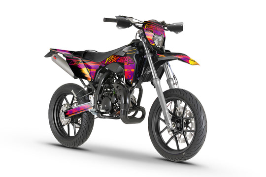 Miami Sunset premium Graphics in purple and orange for Sherco mopeds