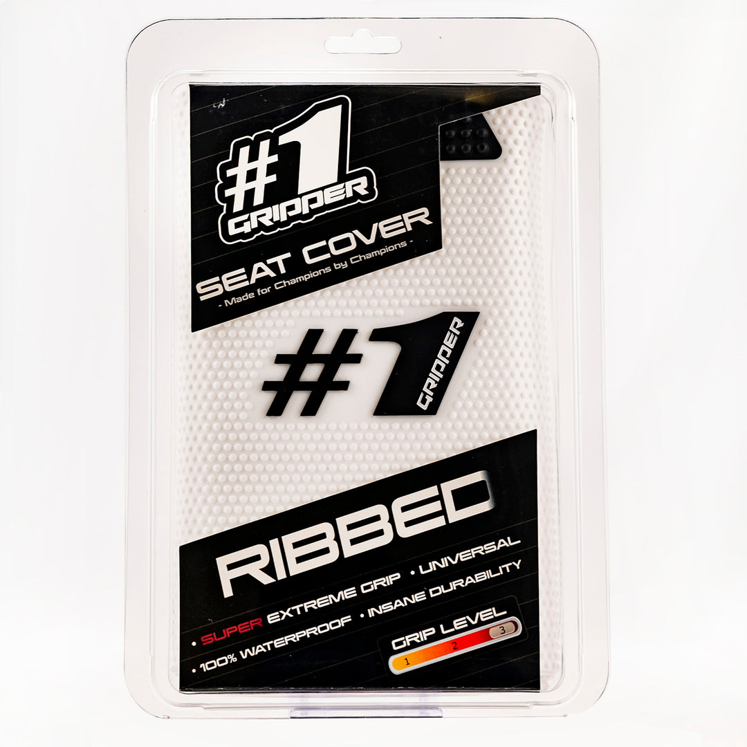 ONEGRIPPER RIBBED WHITE/BLACK SEAT COVER
